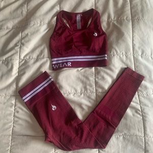 Ryderwear Burgundy XS Bra/leggings Matching Set